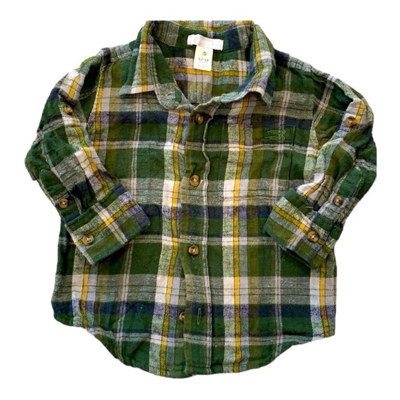 Boys long sleeve button down shirt size 12-18 mo - Picture 1 of 2